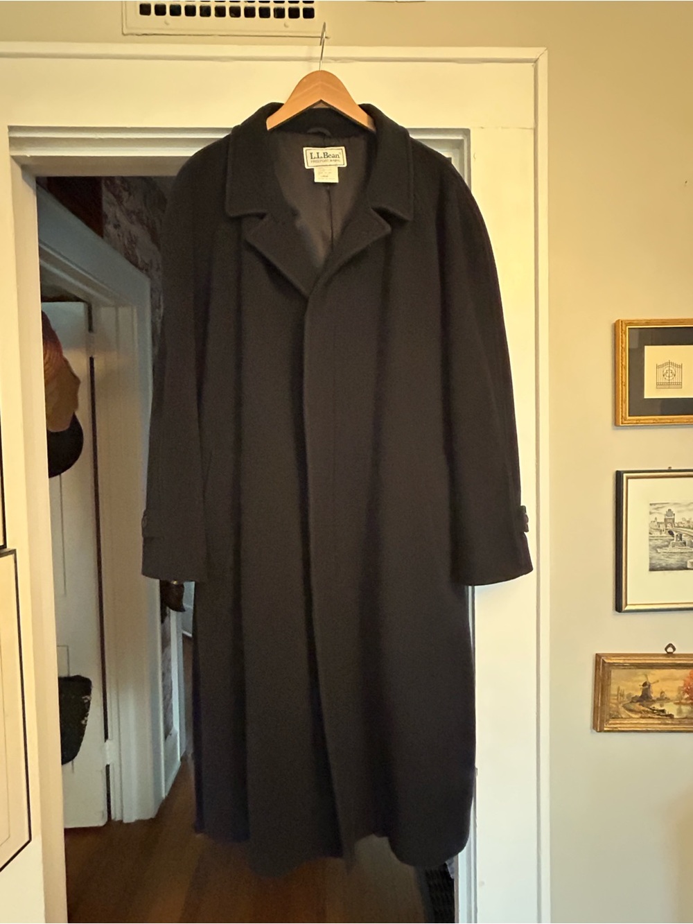 Vintage L.L. Bean Men's Wool Pea Coat in Blue